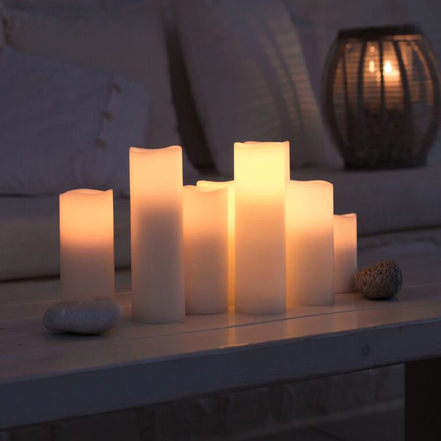 Enjoy Candles LED-ljus batteriljus vita ljusvax 8/20 cm